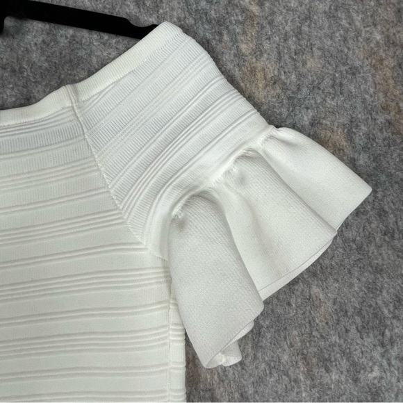 Ted Baker Misteey Bardot Frill Sleeve Off Shoulder Fitted Flattering Top US Sz 8 - Picture 12 of 13